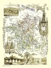 Map Of Worcestershire 1836 by Thomas Moule 1000 Piece Jigsaw Puzzle (jg)