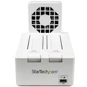 StarTech USB 3.0 Dual SATA HDD Docking Station with Fast-Charge USB Hub, White - SDOCK2U33HFW