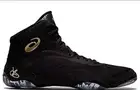 MEN SIZE 8 Asics JB Elite V Wrestling Shoes Black Gold 1081A043 Boxing Burroughs