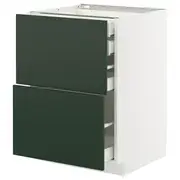 METOD / MAXIMERA base cb 2 frnts/2 low/1 md/1 hi drw, white/Havstorp deep green, 60x60x80 cm