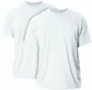 33 x Mens Plain 100% Cotton Blank T-shirt Tee White Bulk Cheap Tee +FREE 20 pens