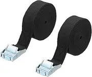 uxcell 1" x 13 ft Lashing Strap with Buckles, 2 Pcs Cam Buckle Tie Down Straps Adjustable Heavy Duty Secure Cinch Straps Up to 551 lbs for Cargo Kayak Bicycles, Black