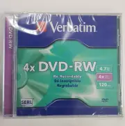Verbatim DataLifePlus (SERL) DVD+RW 4.7 GB Jewel Case Singles 4x NEW