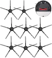 [YBVABE] Silicone Side Brushes for Roborock S8 Series, S7 Series, S6 Series, Q REVO Series, Q8 Series, Q7 Series, S5 Series, S4 Series, and E Series Robot Vacuums Replacement Parts, Pack of 8 (Black)