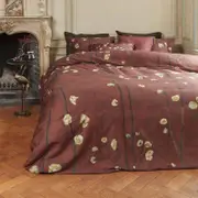 Bedding House X Van Gogh Plum Blossoms Red Cotton Sateen Quilt Cover Set