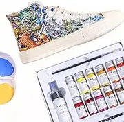 Textile Painting，Fabric Dye DIY Set 12 Colors, Canvas Fabric Painting For Kids, Textile Painting Set For Adults And Art On Clothes, Shoes,Waterproof