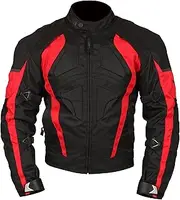 [Milano Sport] MJGAM0385SM Gamma Motorcycle Jacket with Red Accent (Black, Small)