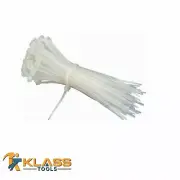 8" x 3 mm Heavy Duty White Zip Ties, Cable Ties