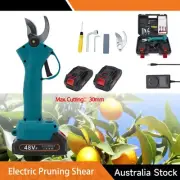 Electric Cordless Pruning Shears Secateur Branch Scissor Cutter Pruner 2 Battery