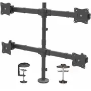 StarTech.com Desk Mount Quad Monitor Arm, 4 VESA Displays up to 27" (17.6lb/8kg), Ergonomic Height Adjustable Articulating Pole