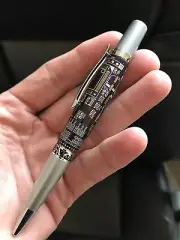 Genuine Purple Circuit Board Handmade Pen Crystal Clear Resin Casted Geek