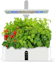 Hydroponics Growing System, 9 pods Smart Garden with LED Grow Light, Auto Timer, 2 L Indoor Herb Garden Germination Kit, Perfect for Kitchen, Bedroom, or Office