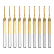 10pcs 1.3mm Titanium Coat Carbide End Mill Engraving CNC Router Bits 1/8" Shank