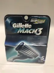 Gillette Mach3 Cartridges, 5 Count ... Older Verison % AUTHENTIC!!!!!!!