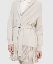 Brunello Cucinelli Cashmere Fringe Cardigan Sweater Top Knit Women Medium NWT