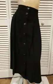 NWT Assorted Admirers Buttoned Midi Skirt Black Buttons sz 16 14