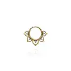 14k Yellow Gold Natural Daith Rook Earlobe Flower Hoop Earrings Nose Piercing