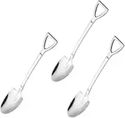Luxshiny Long Handle Stainless Steel Mud Scraping Spoons 3 Pcs Serrated Scoops for Easy Digging Feeding for Apples Pears Grapefruit