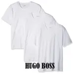 【HUGO BOSS】2022時尚男棉質白色圓領短袖內衣3件組-網