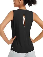 baleaf Women's Workout Tank Tops Racerback Open Back Top Sleeveless Running Yoga Shirts Loose Fit Athletic Gym Sports