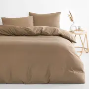 Mocha Microfiber Doona Cover Bedding Set