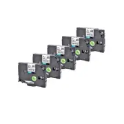 5PK Black on White Flexible Label Tape For Brother P-Touch TZ TZe-Fx231 0.47"