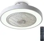 50 CM Modern Ceiling Fan with LED Light, 3 Speed Remote Control, 5 Invisible Bla