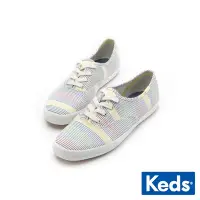 在飛比找Yahoo奇摩購物中心優惠-Keds CHAMPION 彩虹細線休閒鞋-白 9223W1