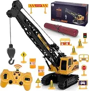 PIIMNT Crane Toy, Toy Crane with Lights and Sounds, 2.4G Remote Controlled Crane, Children's Remote Controlled Car from 2 3 4 5 Years for Boys