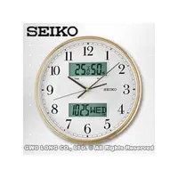 在飛比找PChome商店街優惠-SEIKO 精工 掛鐘專賣店 QXL014G 雙顯 滑動式秒