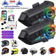 Music Interphone Bluetooth 5.3 Motorcycle Helmet Intercom Headset Waterproof