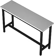 Hoixin Long Bar Table Counter Height Table Rectangular Pub Tables Kitchen Table Height 100cm Metal Bracket has high Load-Bearing Capacity Suitable for Living Room Bars and cafes(White,160cm)
