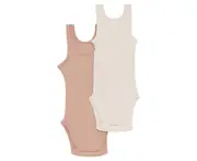 Bonds Baby Organic Rib Singletsuit 2-Pack - White/Beige