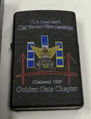 ZIPPO 2019 COAST GUARD WARRANT OFFICER BLACK CRACKLE LIGHTER UNFIRED IN BOX X757