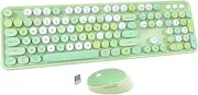 Annber Wireless Keyboard and Mouse Combo Retro Typewriter Keyboard with Numeric Keypad and Optical Mice Set 2.4GHz USB Keyboard for Mac Windows 7/8/10/11 Laptop Desktop