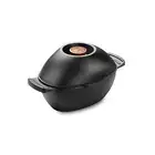 Outset Cast Iron Seafood & Mussel Pot with Lid for Empty Shells, 2.5 Quart - NEW