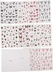 DRESSOOS 12 Sheets Butterfly Nail Stickers Nail Decals for Spring Summer Easy Application