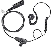 JUYODE Pogo Pin Swivel Earpiece for Motorola Walkie Talkie Radio XPR 3000, XPR 3300, XPR 3500, XPR 3000e, XPR 3500e wigh Reinforced Cable and Noise Canceling Mic