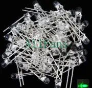 1000PCS Super Bright 3mm Round Top Diffused Green Light Emitting Diode Lamps
