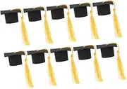 SOPOTUTU 12pcs Graduation Cap Cake Toppers with Tassels Fun Cupcake Decorations for Graduation Party Versatile Cake Toppers for Memorable Celebrations
