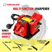 96W Electric Multi Sharpener Tool Drill Bit Knife Scissor Chisel 2xGrind Wheels