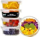 Igluu Meal Prep Glass Containers [5 PACK + EXTRA lid] - Glass Food Storage