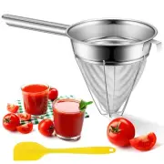 Stainless Steel Reinforced Bouillon Strainer Sieve Strainer Cone Fine Mesh St...