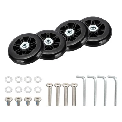 4Pcs 90x24mm Luggage Suitcase Wheels Replacement PU Trolley Wheel Repair Kits