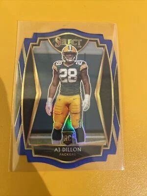 AJ Dillon 2020 Select Blue Prizm Die Cut Premier Level Rookie Packers #165