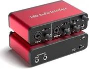 2i2 USB Audio Interface – 24Bit/192kHz Studio Recording, 48V Phantom Power – Compatible with DAWs, Perfect for Music, Podcasting & Voiceovers (Mac/PC)
