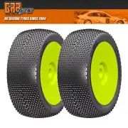 NEW GRP 1:8 Buggy CUBIC A Soft Mounted Tires w/YEL Wheel 2 F/R FREE US SHIP