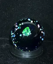 Glass Boro Marble Blue Green Rainbow Opal Space Theme Size 32mm Sculpture Art