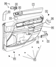 Genuine Mopar 2011-2016 Dodge Grand Caravan Front Door Trim Armrest 1UX79HL9AA