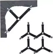 Bed Sheet Straps, 4 Pcs Adjustable Elastic Sheet Fasteners Fitted Sheet